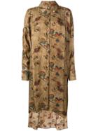 Uma Wang Floral Print Shirt Dress - Brown