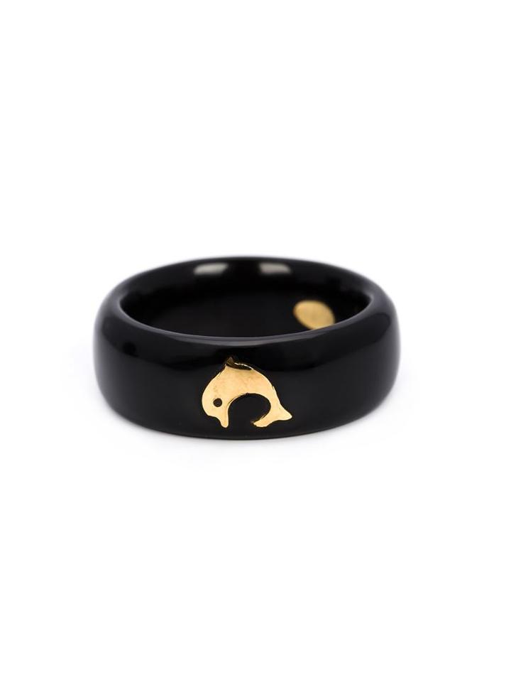 Kristin Hanson Dolphin Ring, Women's, Black, Agate/18kt Gold