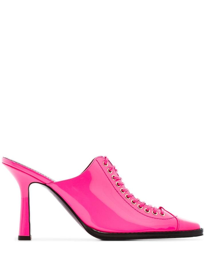Sies Marjan Stella 90mm Patent Mules - Pink