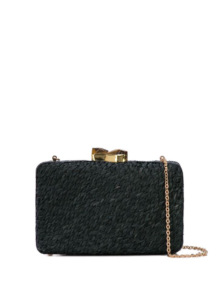 Kayu Textured Clutch Bag - Black
