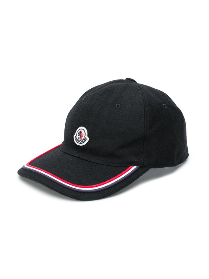 Moncler Tricolour Trim Baseball Cap - Black