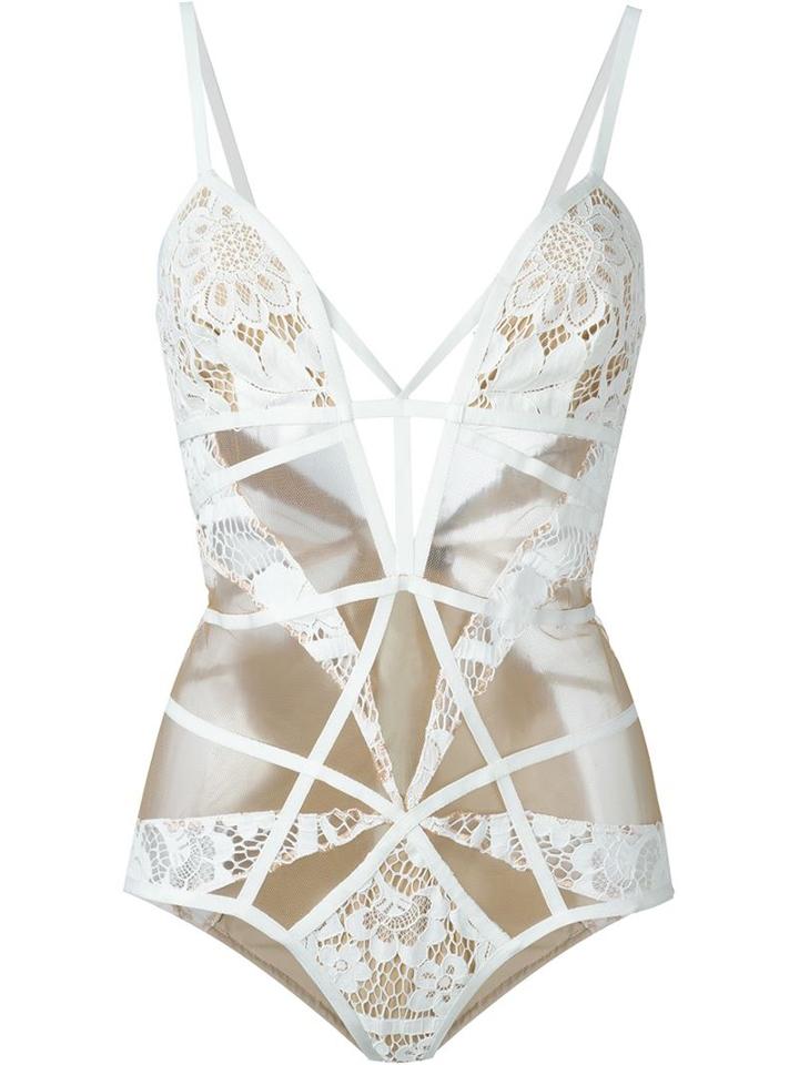 For Love And Lemons 'maifor' Bodie, Women's, Size: Xs, White, Polyester/nylon/spandex/elastane/cotton