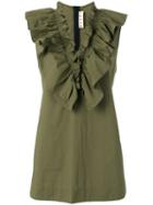 Marni Frill Neck Blouse, Women's, Size: 44, Green, Cotton