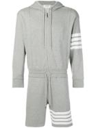 Thom Browne 4-bar One-piece Gnome Sweatsuit - Grey