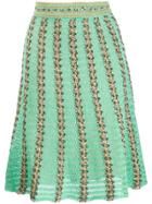 M Missoni Knitted Striped Skirt - Green