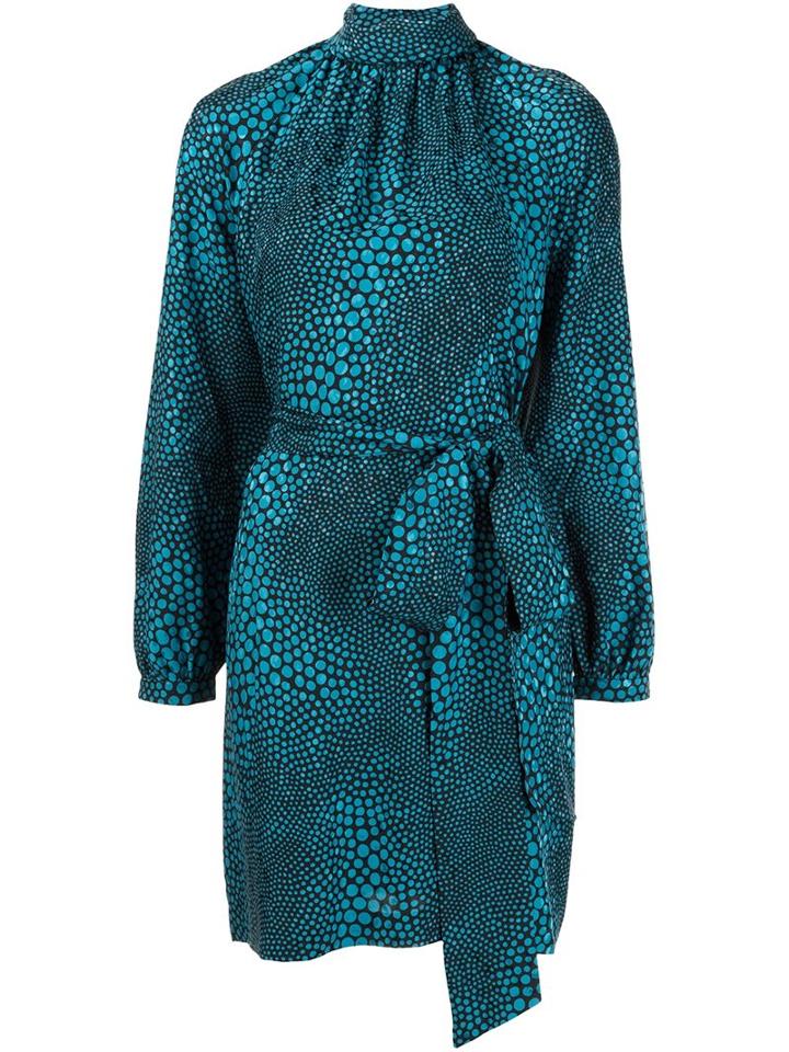 Vanessa Seward Dots Print Belted Dress, Women's, Size: 38, Black, Silk