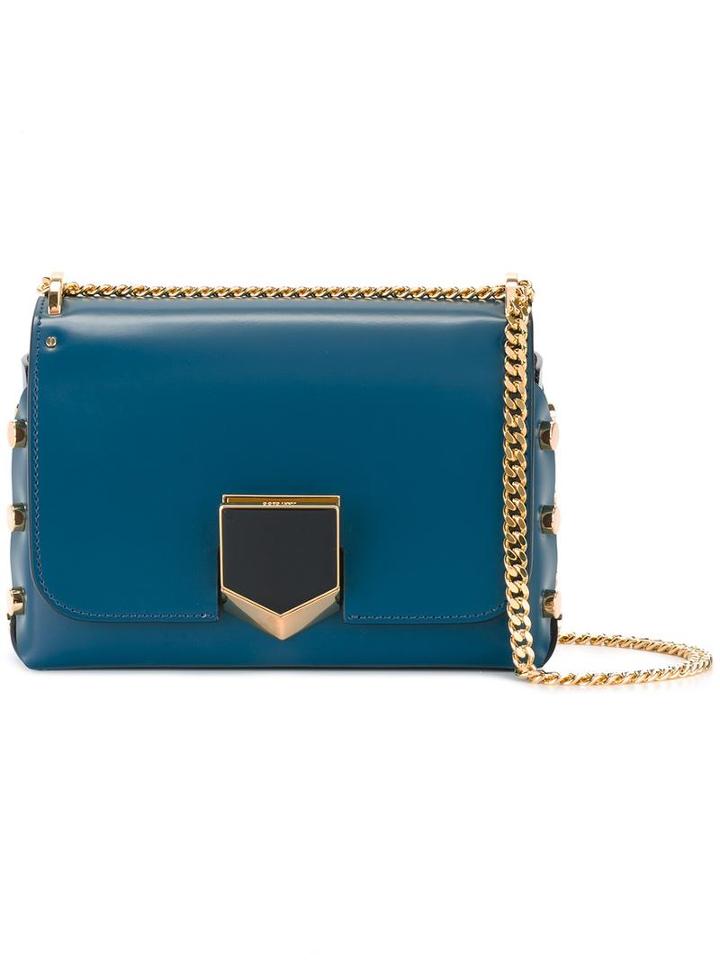 Jimmy Choo Petite Lockett Shoulder Bag, Women's, Blue, Calf Leather