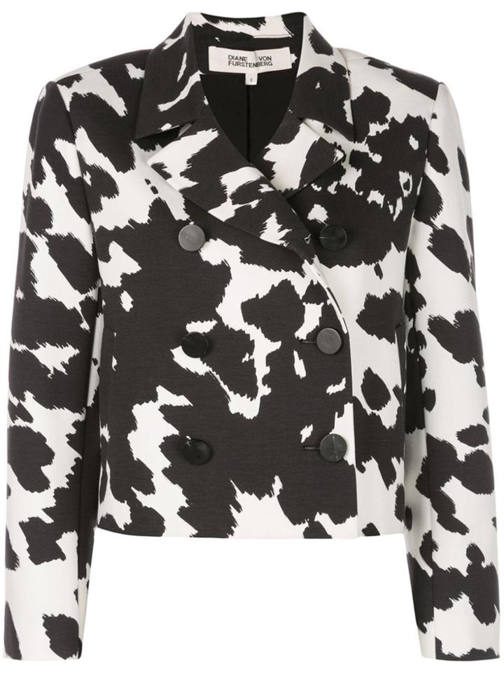Dvf Diane Von Furstenberg Cropped Double Breasted Jacket - White