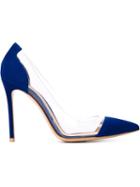 Gianvito Rossi Plexi Pumps, Women's, Size: 40, Blue, Plastic/suede/leather