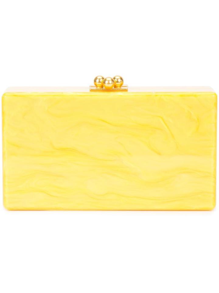 Edie Parker Marbled Effect Clutch, Women's, Yellow/orange, Acrylic