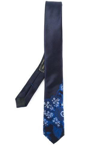 Gabriele Pasini Embroidered Floral Tie - Blue