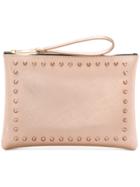 Gum Stud Detailed Clutch Bag - Metallic