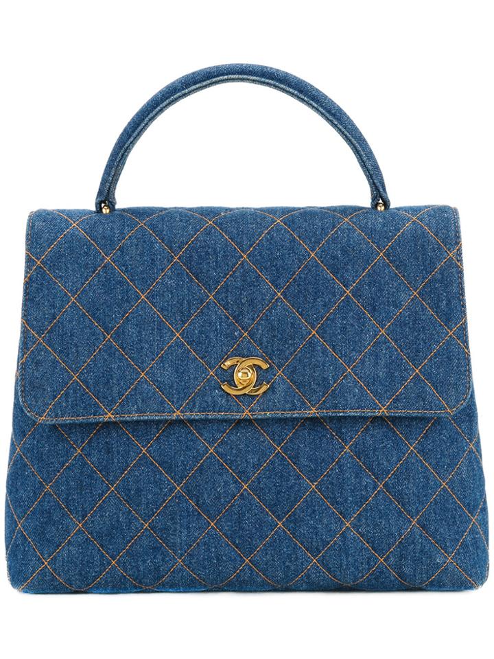Chanel Vintage Denim Quilted Handbag - Blue