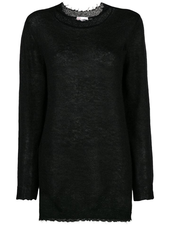 Red Valentino Oversized Long-sleeve Sweater - Black