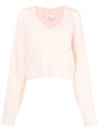 3.1 Phillip Lim Cropped V-neck Jumper - Pink & Purple