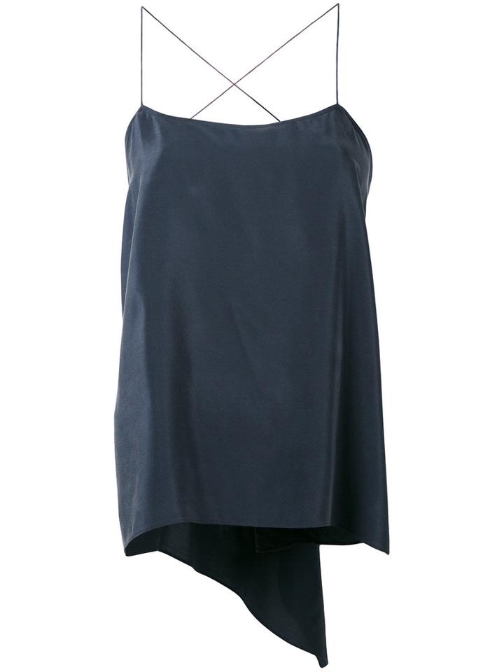 Theory - Square Neck Cami Top - Women - Silk - L, Blue, Silk