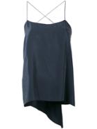 Theory - Square Neck Cami Top - Women - Silk - L, Blue, Silk