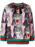Gucci Pan Collar Panther Print Blouse - Multicolour