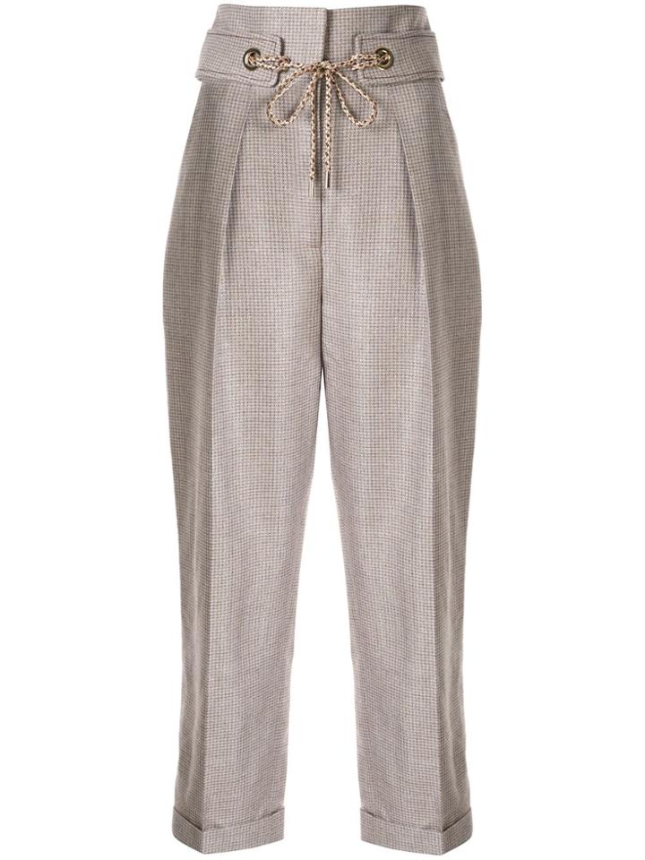 Peter Pilotto High-waisted Cropped Trousers - Brown