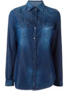 Dsquared2 Embroidered Anchor Western Shirt - Blue