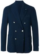 Lardini Double Breasted Jacket, Men's, Size: 50, Blue, Cotton/polyester
