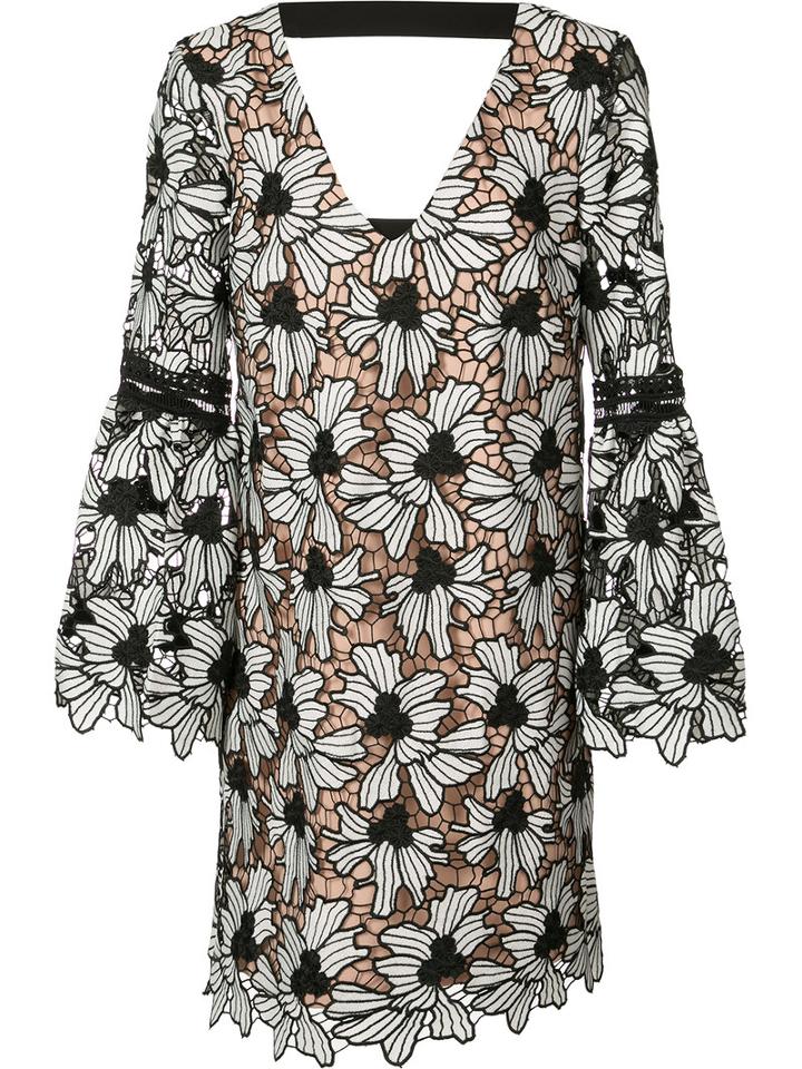 Nicole Miller Patterned Shirt Dress, Women's, Size: Small, Black, Silk/polyester/spandex/elastane