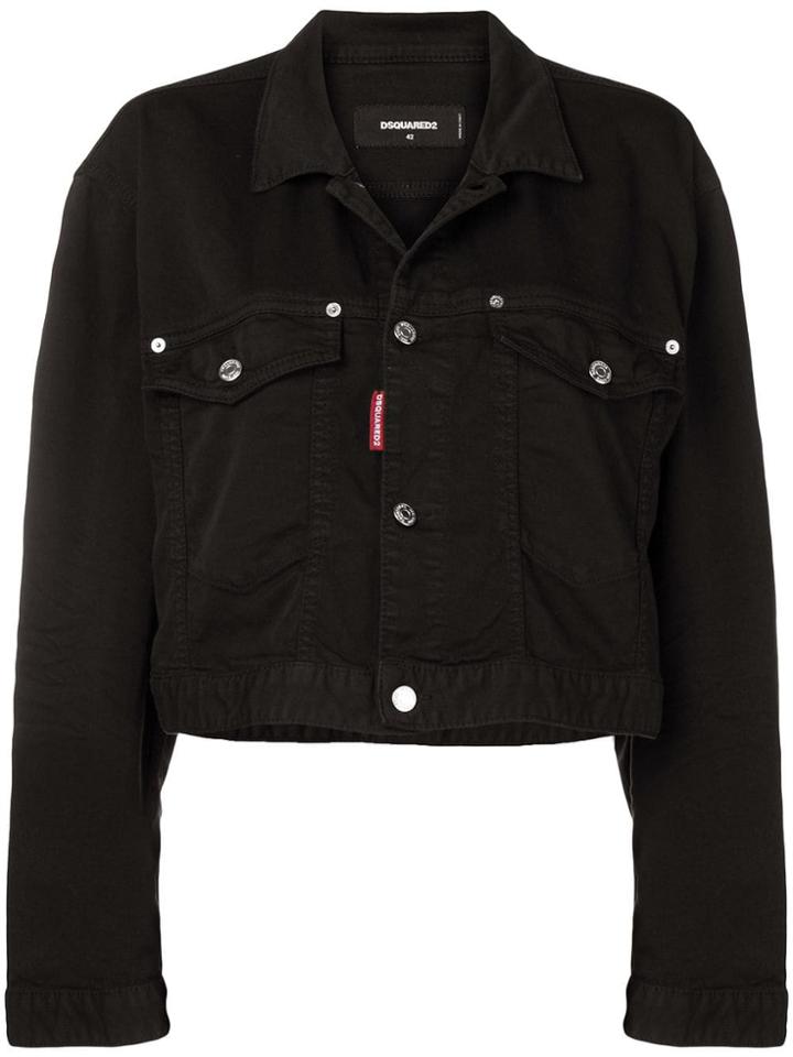 Dsquared2 Crop Denim Jacket - Black