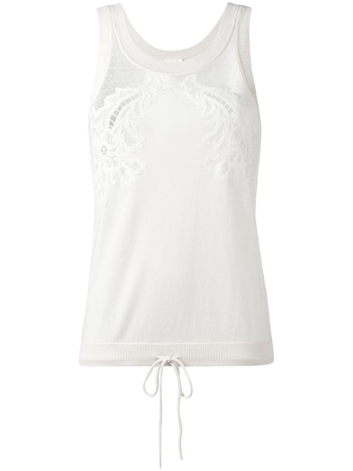 Chloé Embroidered Tank Top, Women's, Size: Xs, Nude/neutrals, Cotton/silk