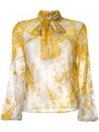 Blumarine Bow Tie Blouse - Yellow & Orange