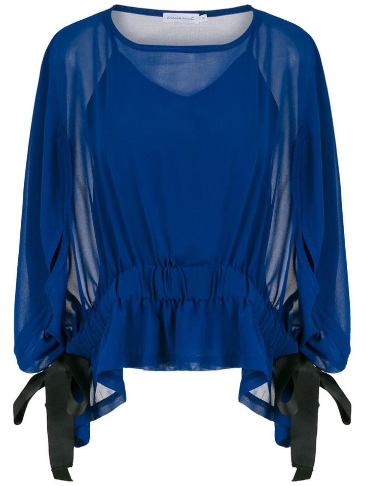 Mara Mac Ruffled Blouse - Blue