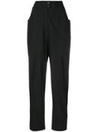 Les Coyotes De Paris High Waist Tapered Trousers - Black