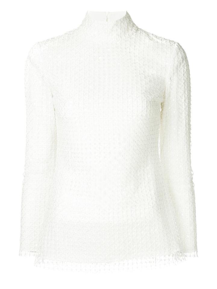 Huishan Zhang High Neck Blouse - White