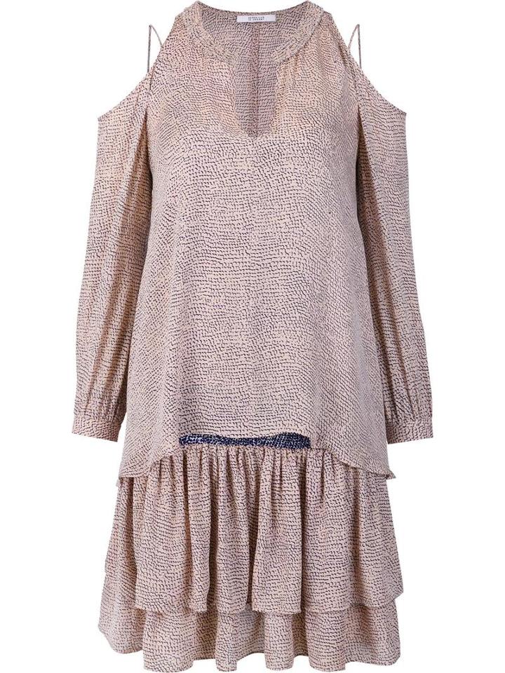 Derek Lam 10 Crosby Cut-off Shoulders Dress, Women's, Size: 0, Nude/neutrals, Silk