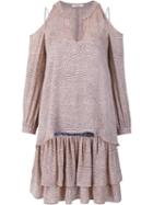 Derek Lam 10 Crosby Cut-off Shoulders Dress, Women's, Size: 0, Nude/neutrals, Silk
