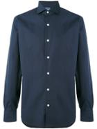 Barba - Simple Shirt - Men - Linen/flax - 40, Blue, Linen/flax