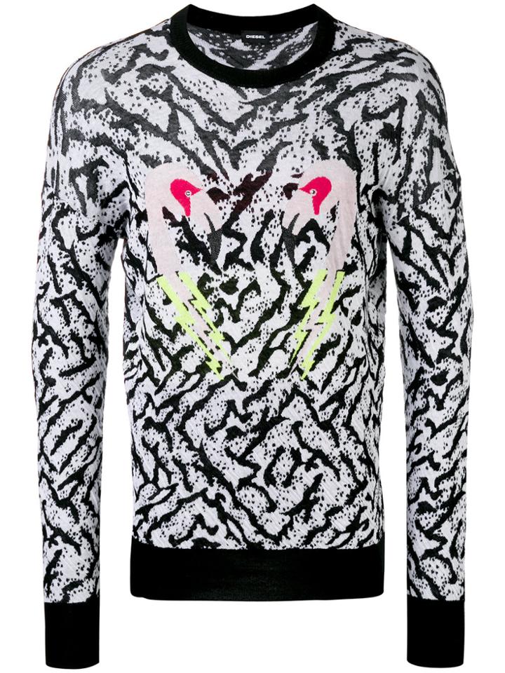 Diesel Intarsia Knit Jumper - Black