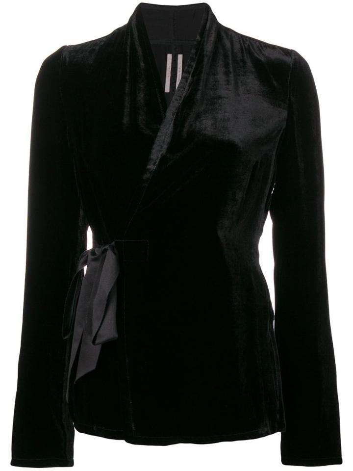 Rick Owens Velvet Wrap Top - Black