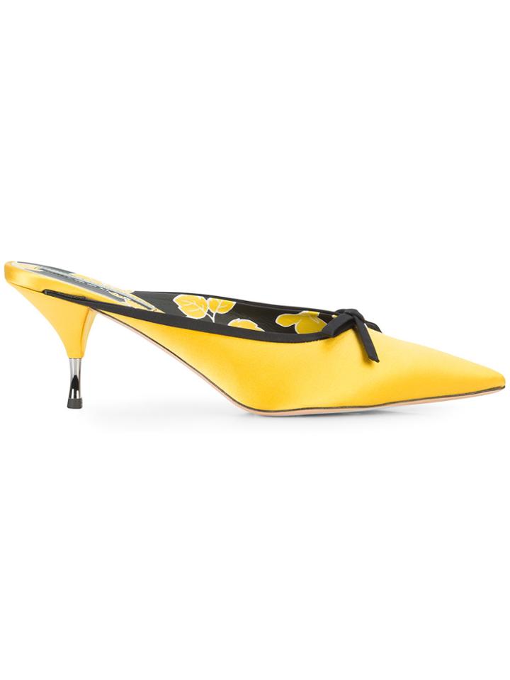 Rochas Pointed Toe Mules - Yellow & Orange
