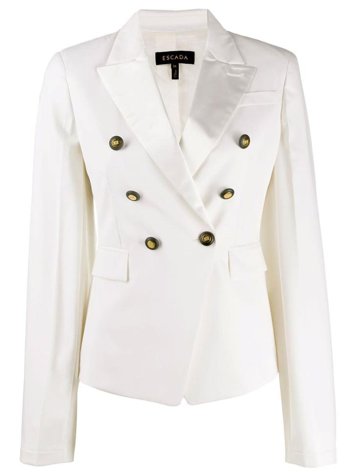 Escada Double-breasted Tailored Blazer - White