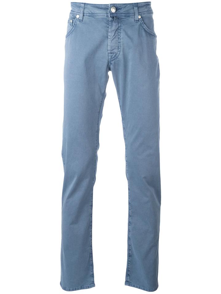 Plain Chinos - Men - Cotton/spandex/elastane - 40, Blue, Cotton/spandex/elastane, Jacob Cohen