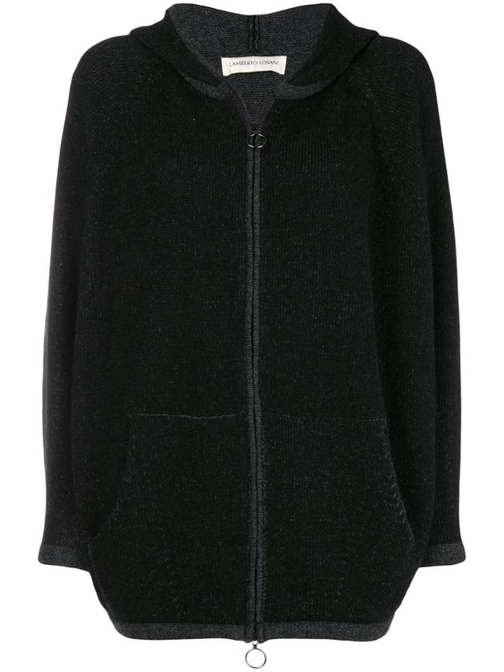 Lamberto Losani Hooded Fleece Jumper - Black