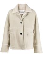 Jil Sander Floral Oversized Jacket - Neutrals