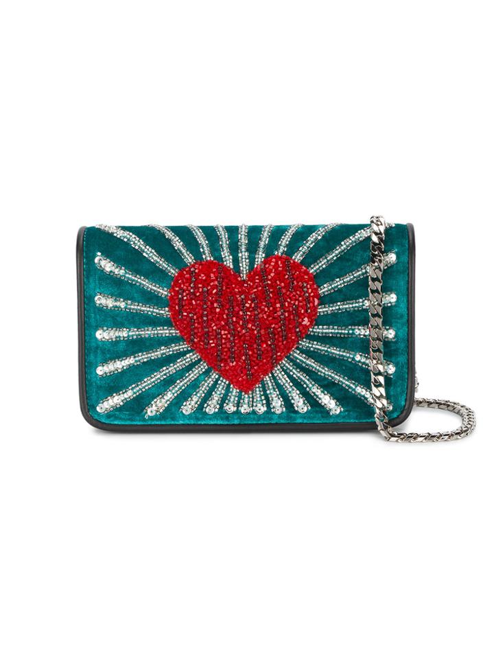 Les Petits Joueurs Ginny Heart Shoulder Bag - Green