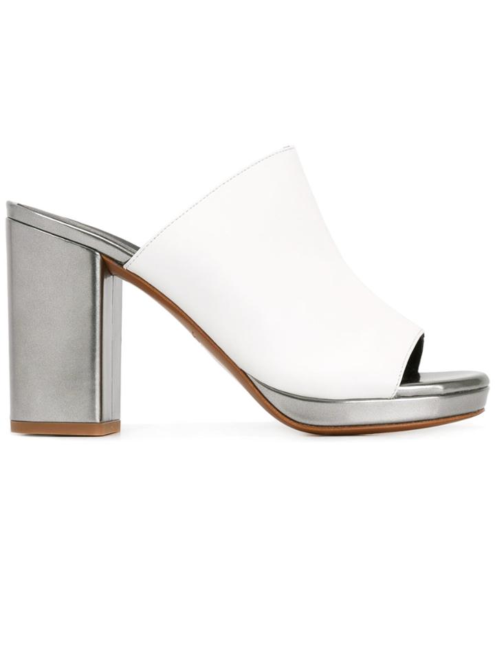 Robert Clergerie Platform Mule Sandals - White