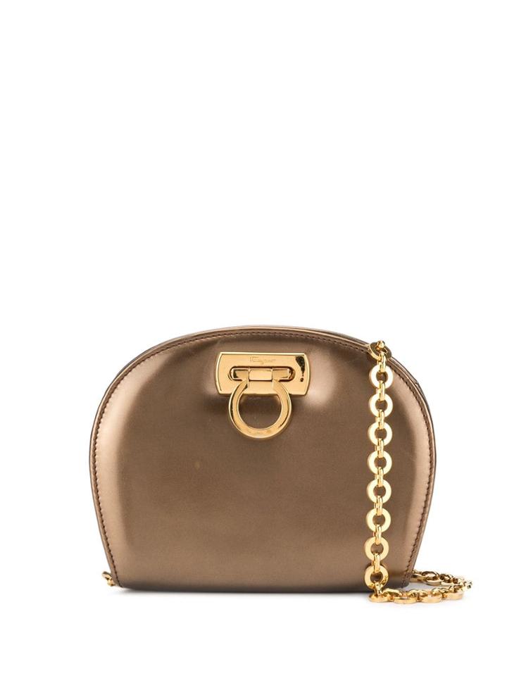 Salvatore Ferragamo Pre-owned Gancini Plate Chain Shoulder Bag - Gold