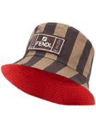 Fendi Striped Bucket Hat - Brown