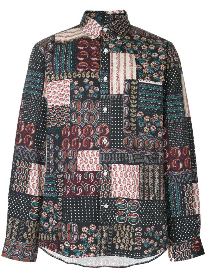 Public School Patchwork Fitted Shirt - Multicolour