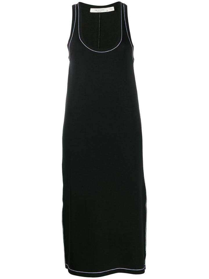 Rag & Bone Contrast Stitch Tank Dress - Black