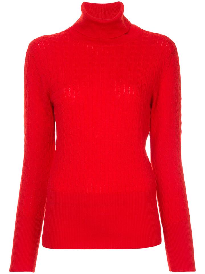 Thom Browne Turtle-neck Fitted Sweater - Red