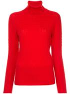 Thom Browne Turtle-neck Fitted Sweater - Red